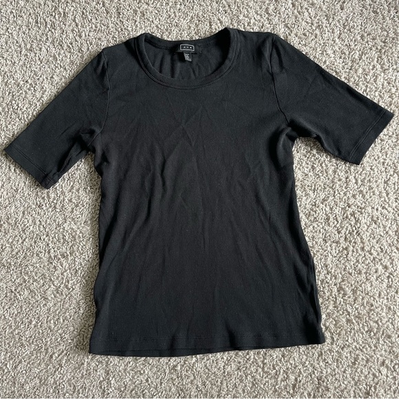 AYR Striped Stretch Short Sleeve Tee T Shirt Blouse - Picture 1 of 6
